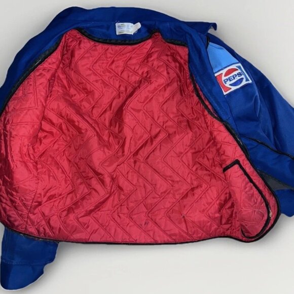 🚨🔥Vintage 70s Pepsi Cola Blue Riverside Delivery Motorcycle Jacket Mens 42L - Picture 5 of 15